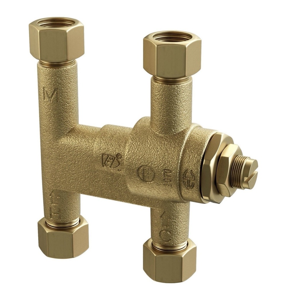 Lot‎ Of 2 ProFlo PFMVTD38 3/8" Brass Thermostatic Mixing Valves Two 2 Outlets